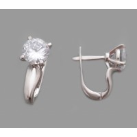 Серебряные серьги с большим камнем  Манчестер БР-1112207