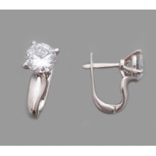 Серебряные серьги с большим камнем  Манчестер БР-1112207