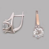 Срібні сережки з золотою накладкою бр-1112678