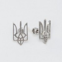 Срібні сережки Герб Украіни ЮМ-2478