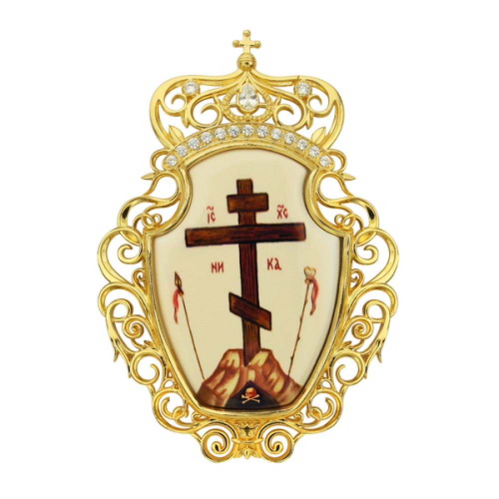 Накладка на митру латунная в позолоте аг-2.7.0598ЛП