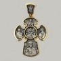 Срібний двусторонній хрест з ліками святих ЛЗ-34022-1