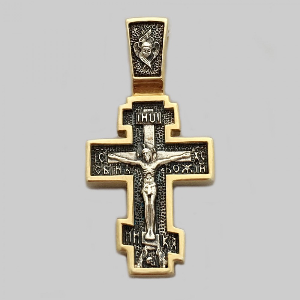 Срібний хрест із частковою позолотою Покрова ЛЗ-34026