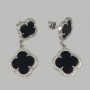 Серебряные серьги с ониксом ЮМ-20316