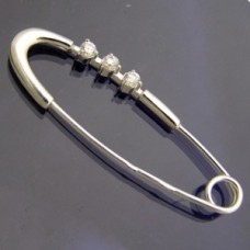 Серебряная булавка с камнями 025034