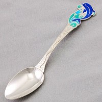 Серебряная десертная ложка Море ХЮ-564