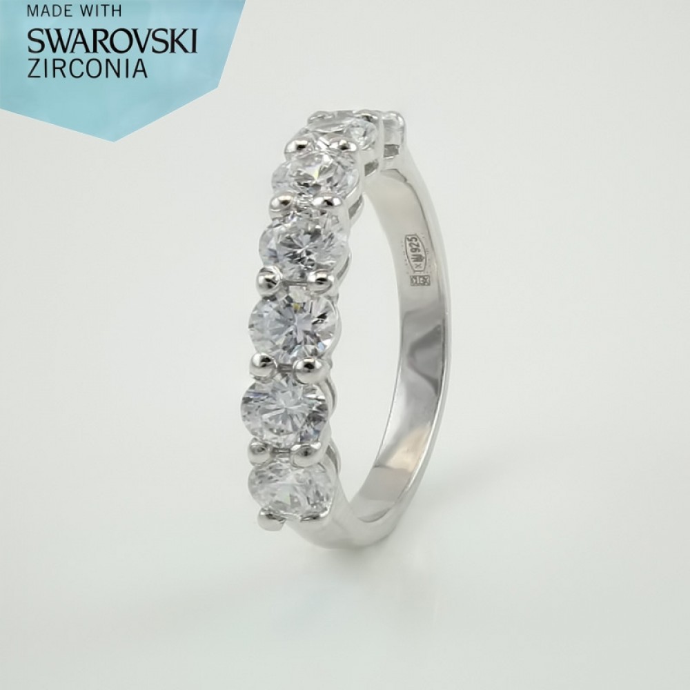 Срібна каблучка с камнями Swarovski ЮМ-1851