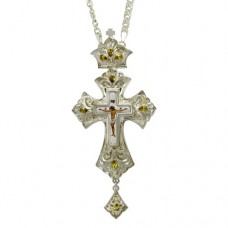 Крест латунный с принтом и цепью 2.10.0138Л-21Л