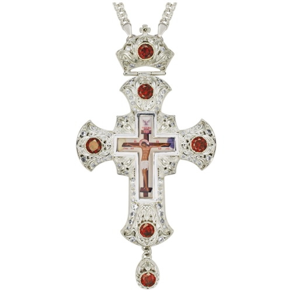 Крест наперсный латунный со вставками 2.10.0153Л-21Л