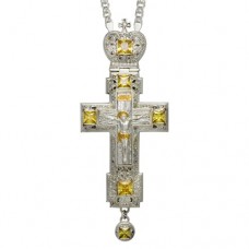 Крест латунный с принтом и цепью 2.10.0157Л-21Л