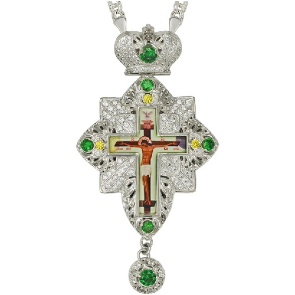 Крест наперсный латунный с украшениями 2.10.0160Л-21Л