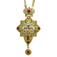Крест наперсный латунный с украшениями 2.10.0160ЛП-21ЛП