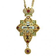 Крест наперсный латунный с украшениями 2.10.0160ЛП-21ЛП