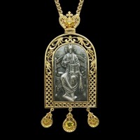 Панагия серебряная "Господь Вседержитель" с цепью аг-2.7.0106П1П