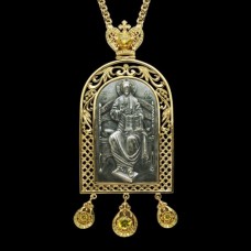 Панагия серебряная "Господь Вседержитель" с цепью аг-2.7.0106П1П