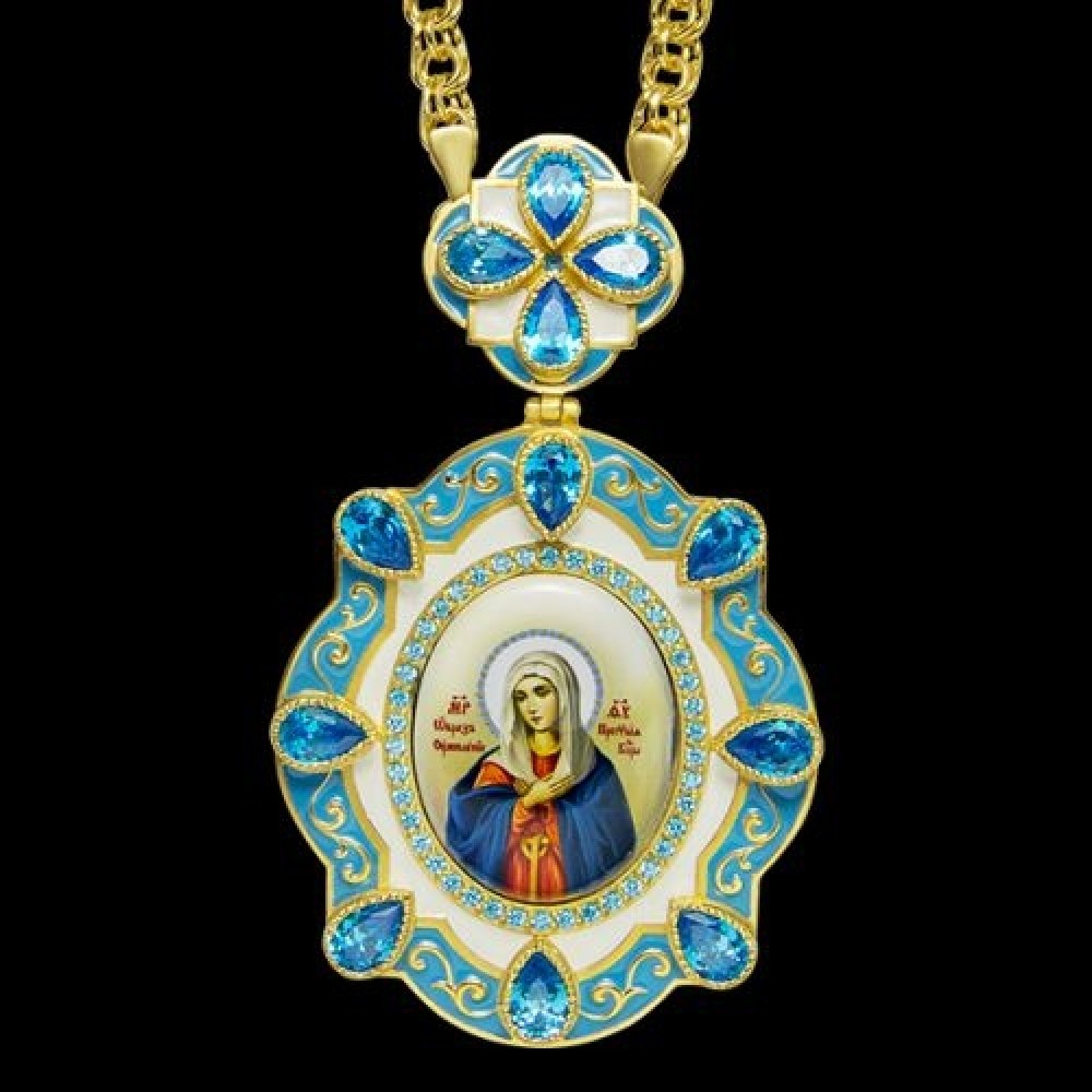 Панагия латунная в позолоте с цепью аг-2.7.0311ЛП-21ЛП