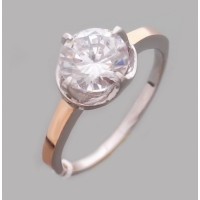 Серебряное кольцо с золотой накладкой бр-2113562