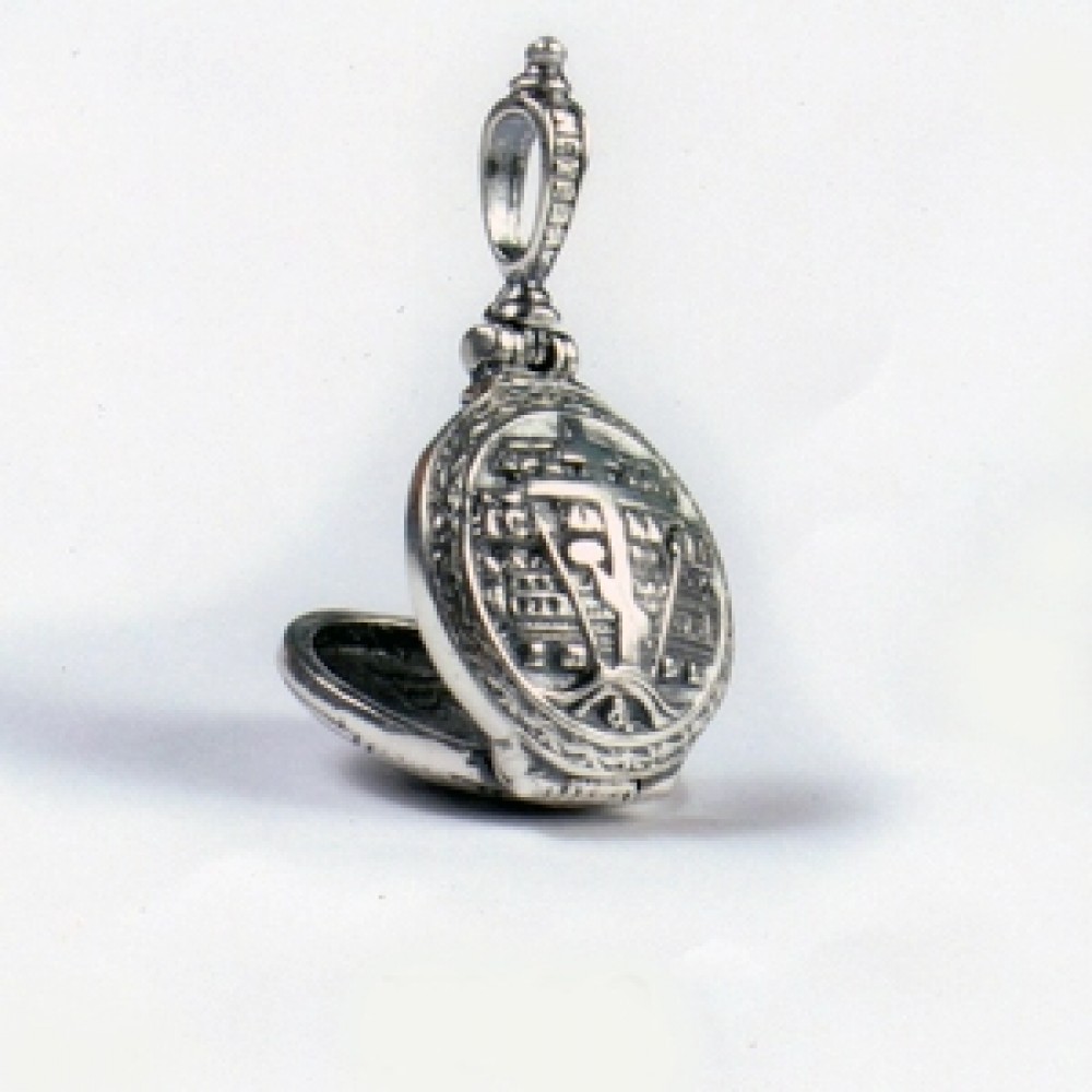 Серебряный складень  Св.Пантелеймон  стл-22