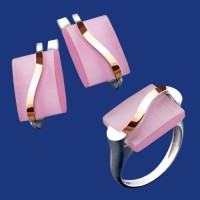 Срібний гарнітур з золотом бц-239