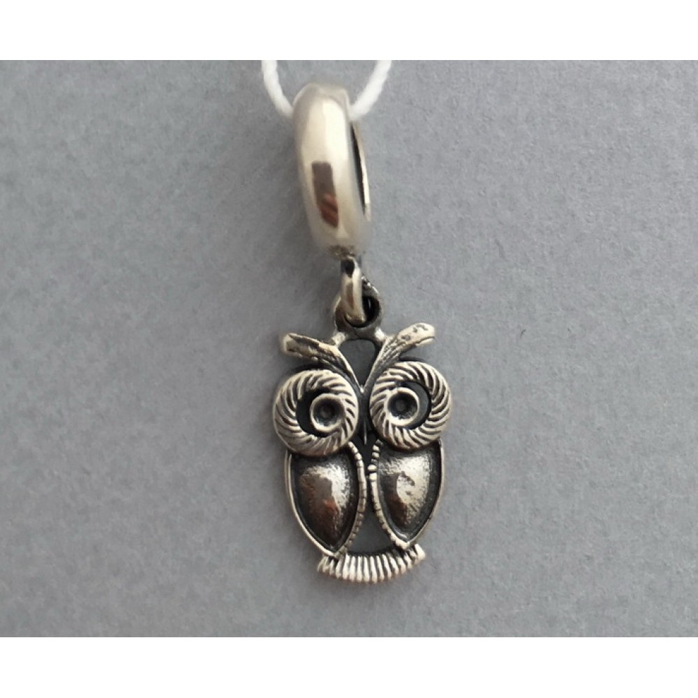 Серебряная бусина Сова 2 бр-0062931