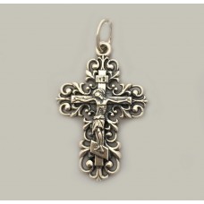 Серебряный крест ажурный женский бр-0063831