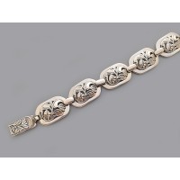 Срібний браслет з квітковим орнаментом БР-0018851