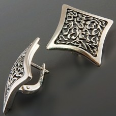 Серебряные серьги "Подушка" ХЮ-082315