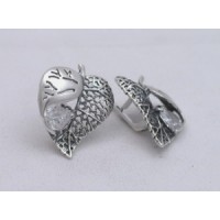 Серебряные серьги "Настурция" бр-1110689