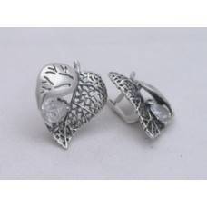 Срібні сережки Настурція бр-1110689