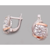 Серебряные серьги с золотой накладкой бр-1112564