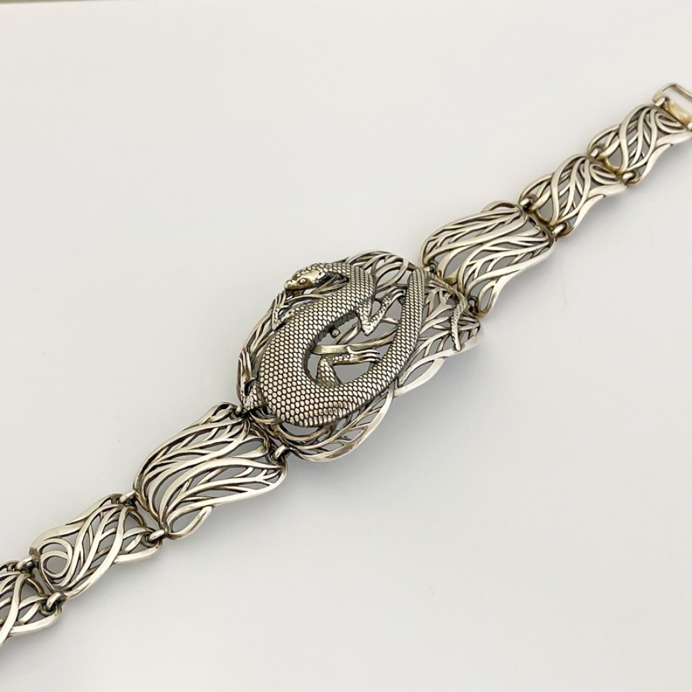 Серебряный браслет «Ящерица» 925 пробы Брюс