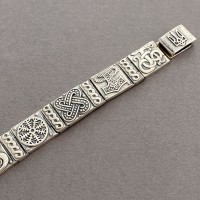 Браслет-оберіг Руни чоловічий зі срібла 925 проби 10 рун БР-0081851