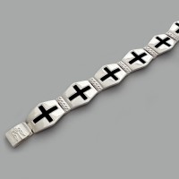 Браслет из серебра с эмалью и крестом Кельт БР-0082051