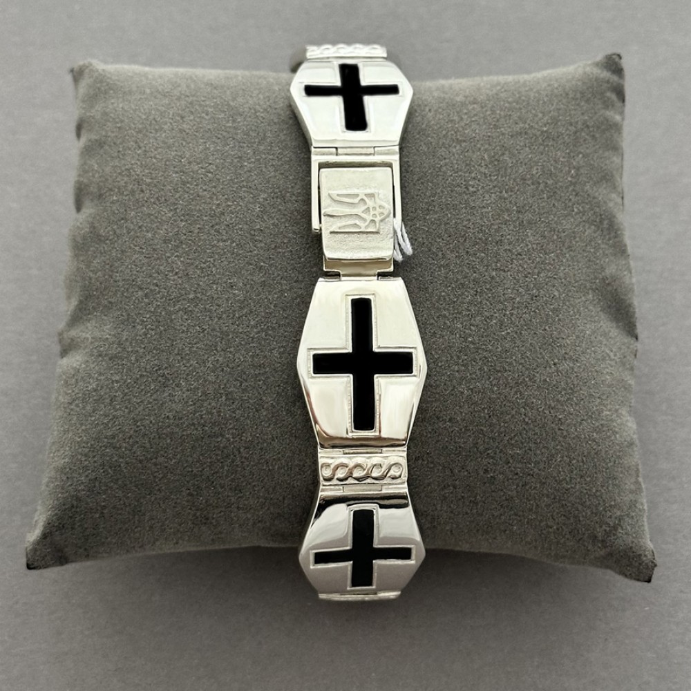 Браслет из серебра с эмалью и крестом Кельт БР-0082051