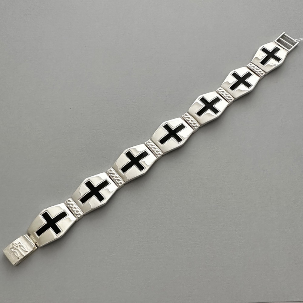 Браслет из серебра с эмалью и крестом Кельт БР-0082051