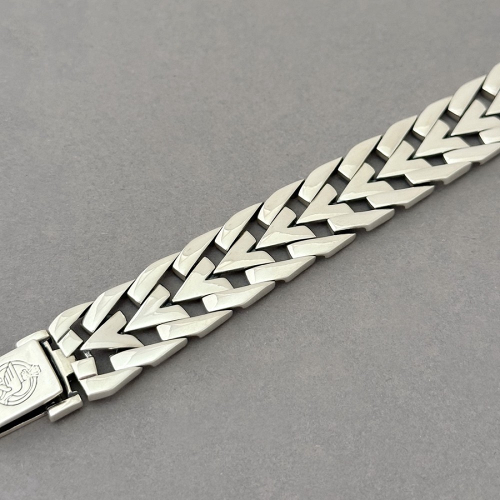 Срібний браслет чоловічий широкий Вовк БР-0082151