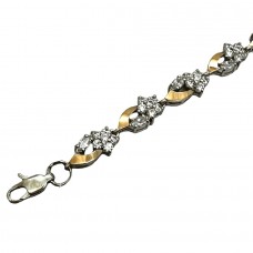 Серебряный браслет с золотыми накладками Цветы БР-1041351