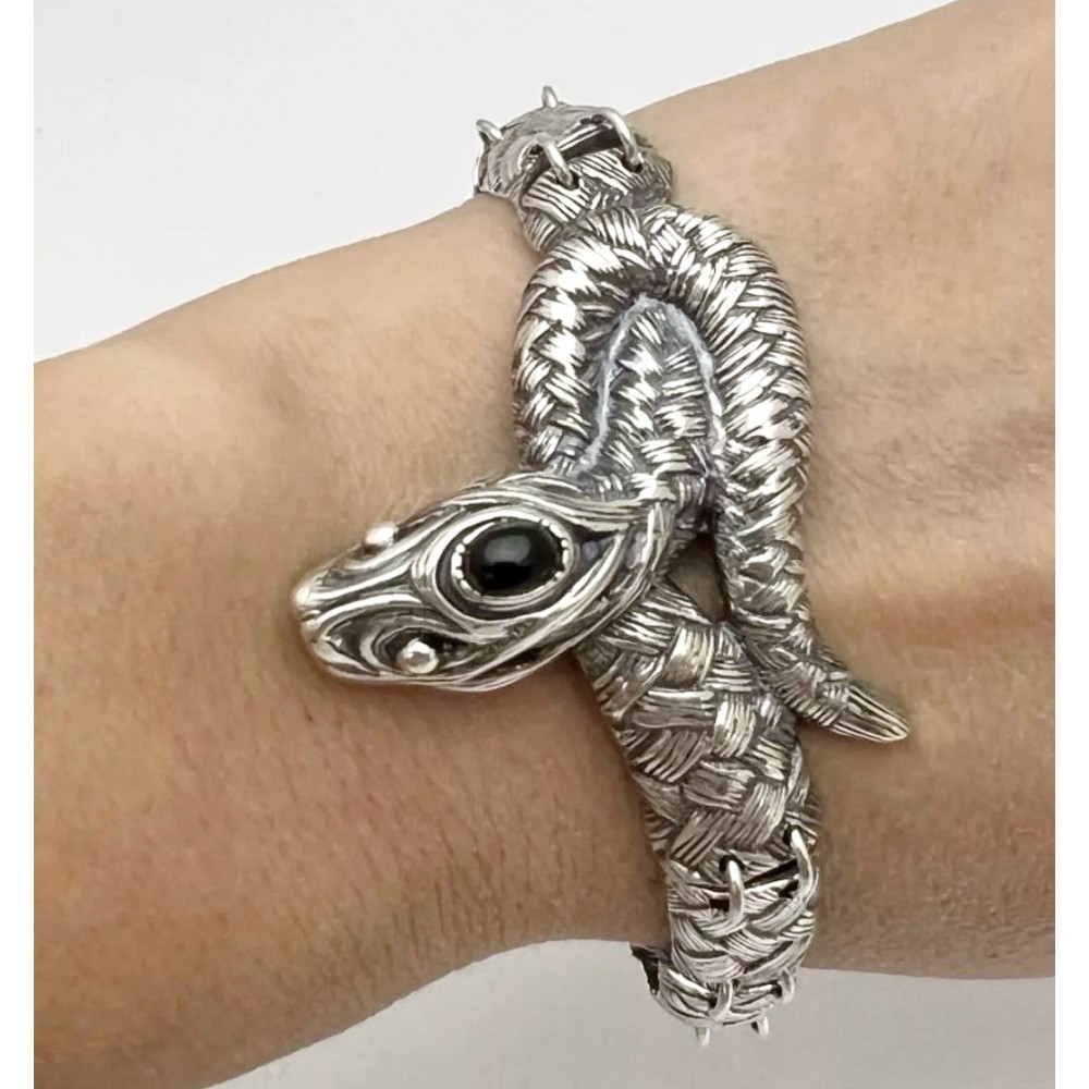 Срібний браслет у вигляді змії Кобра БР-5000751