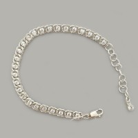 Срібний браслет Бісмарк з каменями ЛС-7003