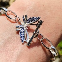 Срібний браслет з великими ланками Метелик АЛ-05