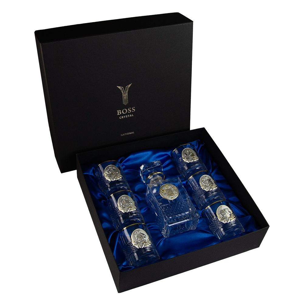 Набор хрустальный для виски Казаки графин и 6 бокалов ИТ-1322