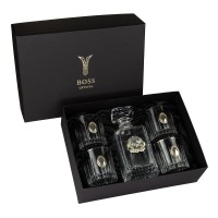 Набор для виски ЛЕВ хрусталь с серебром графин и 4 бокала ИТ-1332 