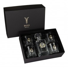 Набор для виски ЛЕВ хрусталь с серебром графин и 4 бокала ИТ-1332 