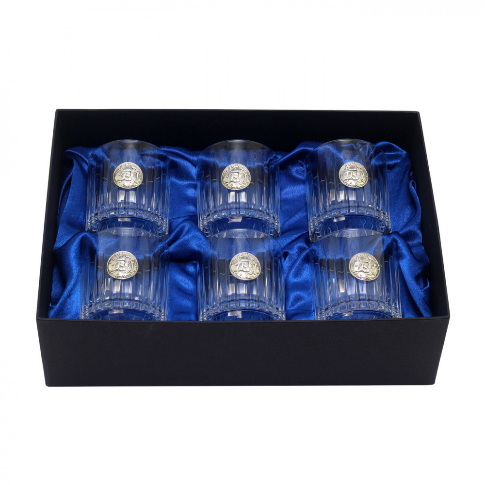 Набір для віскі Діва 6 предметів кришталь срібло ІТ- 128