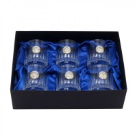 Набір для віскі Діва 6 предметів кришталь срібло ІТ- 128