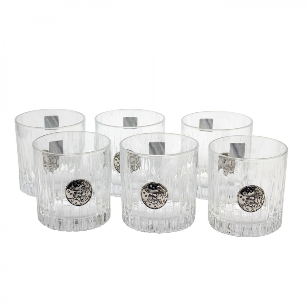 Набір для віскі Діва 6 предметів кришталь срібло ІТ- 128