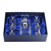 Набор водочный Гармония графин 6 стопок хрусталь серебро ИТ-131