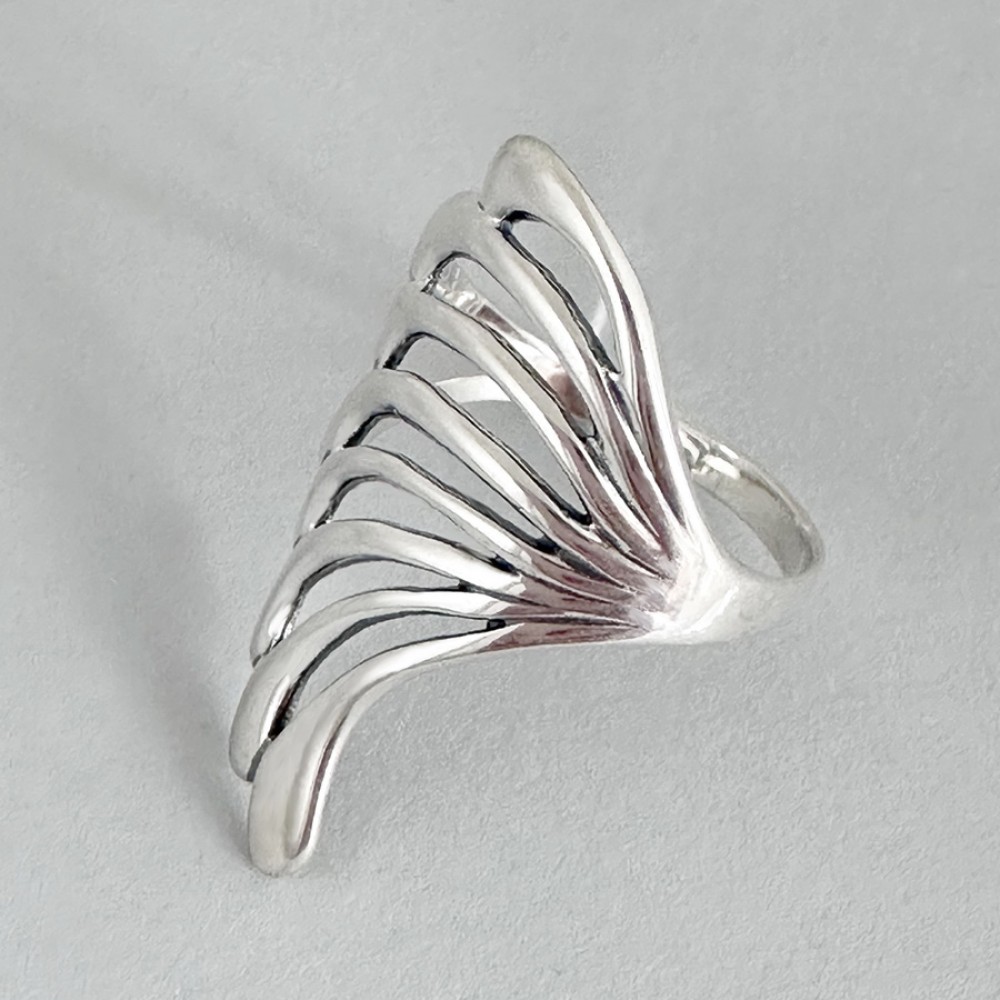 Серебряное кольцо без камней Канкан  бр-0008721