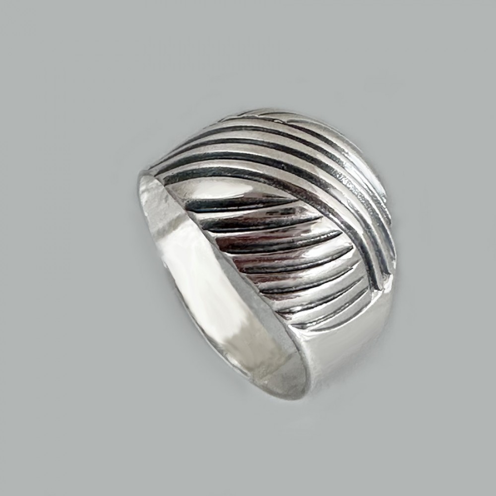 Серебряное кольцо без камней Чалма бр-0009021