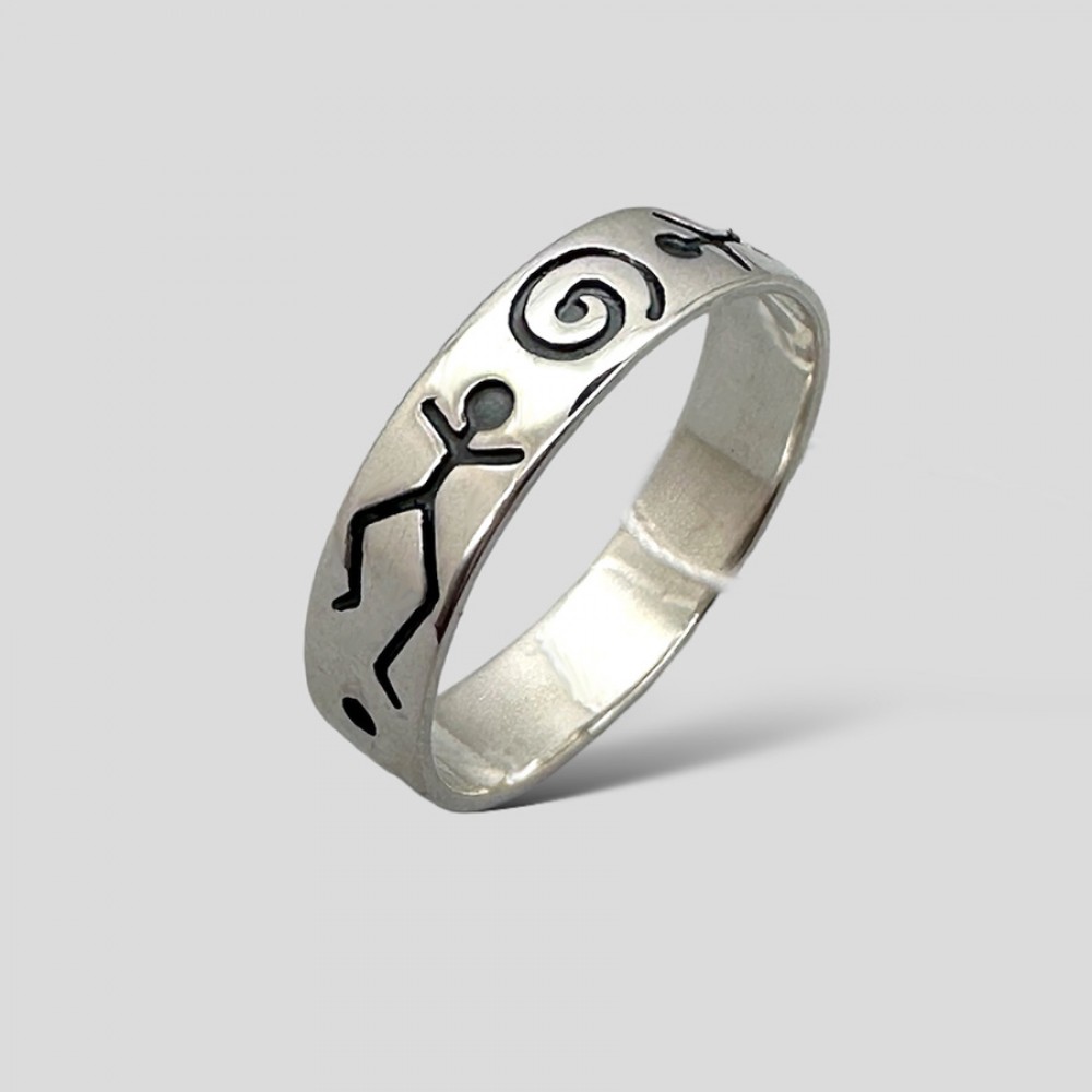 Кольцо серебряное ровное Танец бр-0024921
